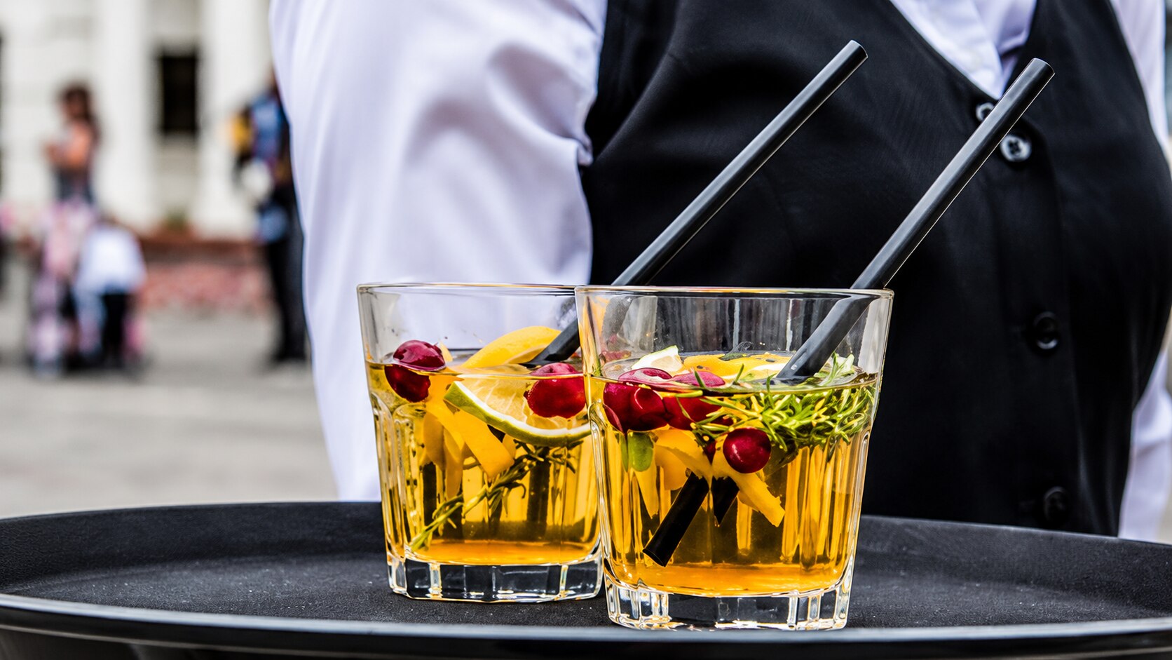 Drinks served on a tray at AmanDagat
