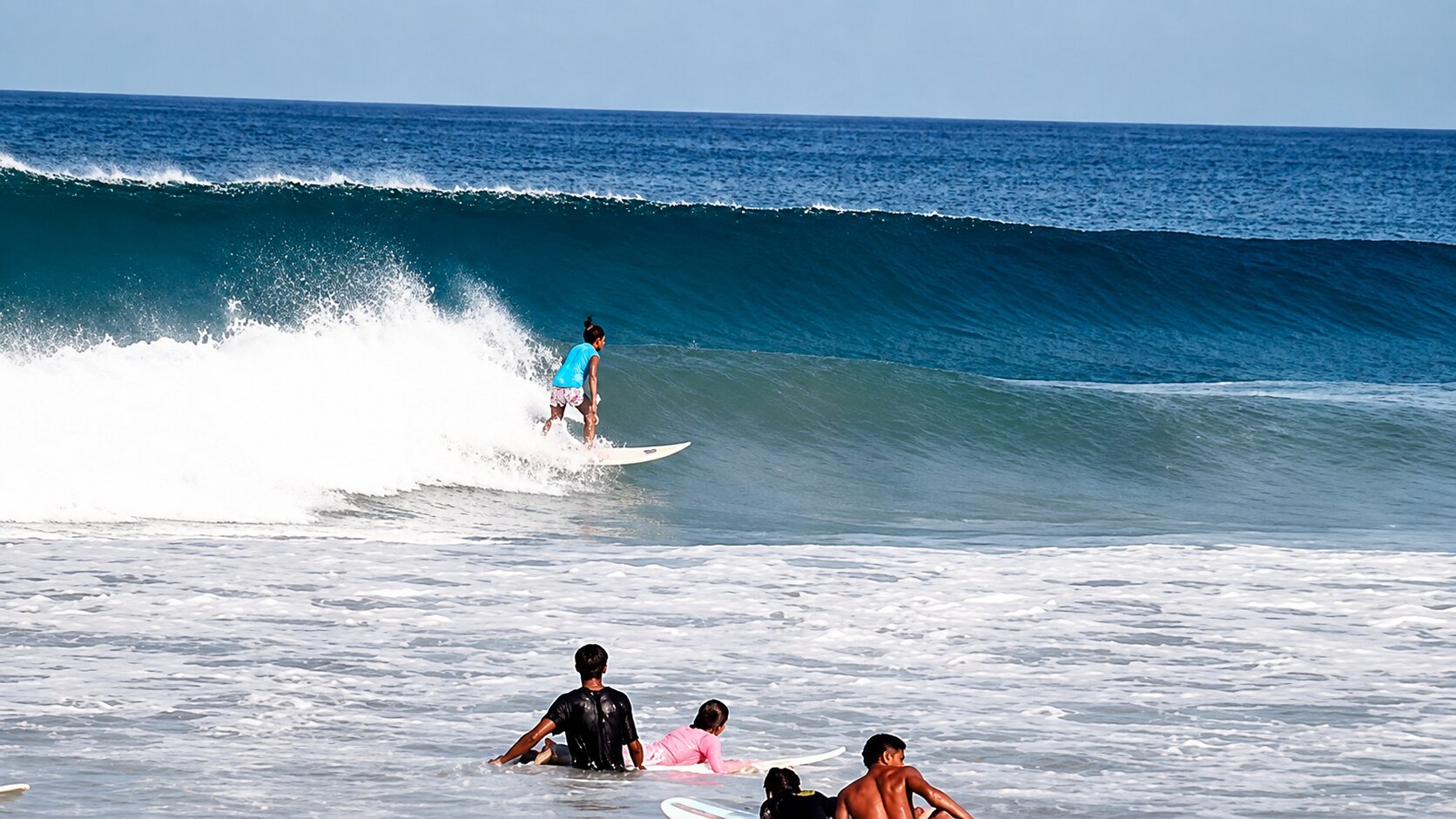 Surfers waiting in the lineup at San Felipe