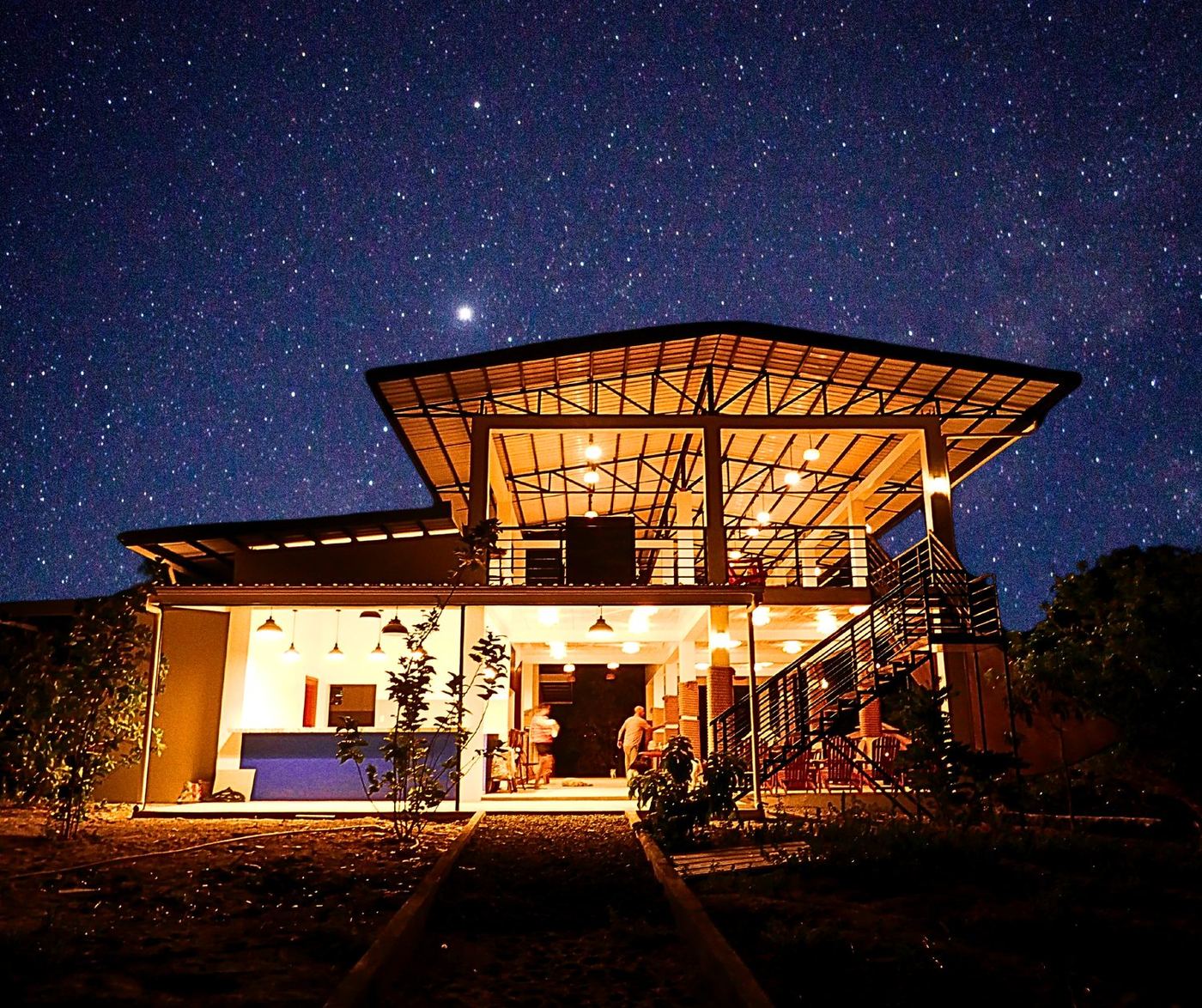 A’Züla Resto Bar glowing under the Milky Way at AmanDagat