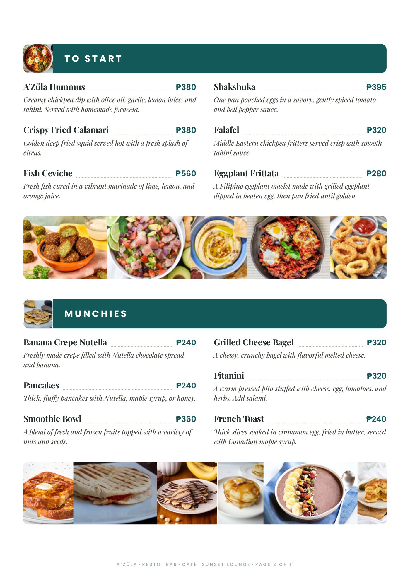 A’Züla menu page 2 of 11