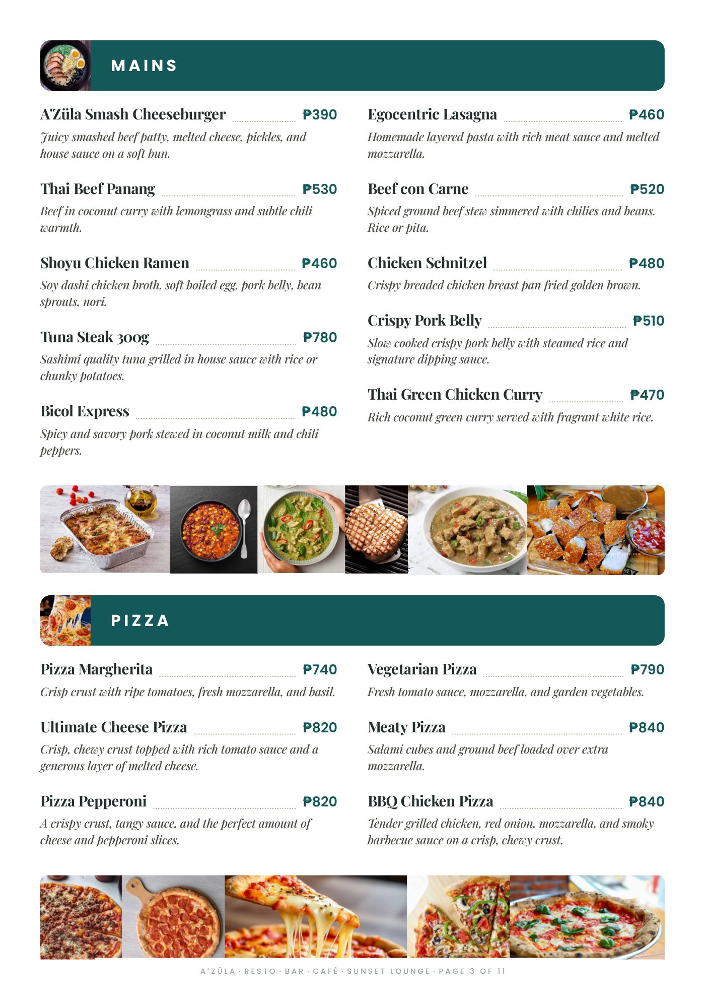 A’Züla menu page 3 of 11