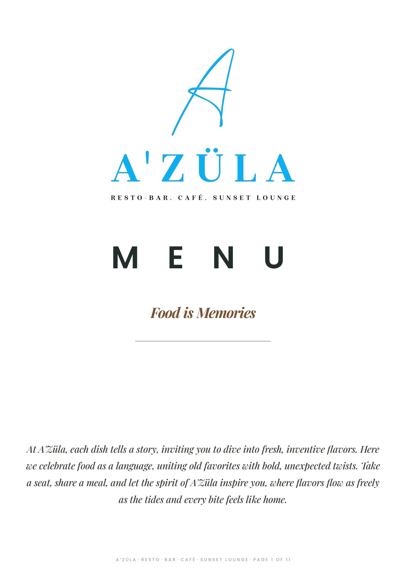 A’Züla menu page 1 of 11